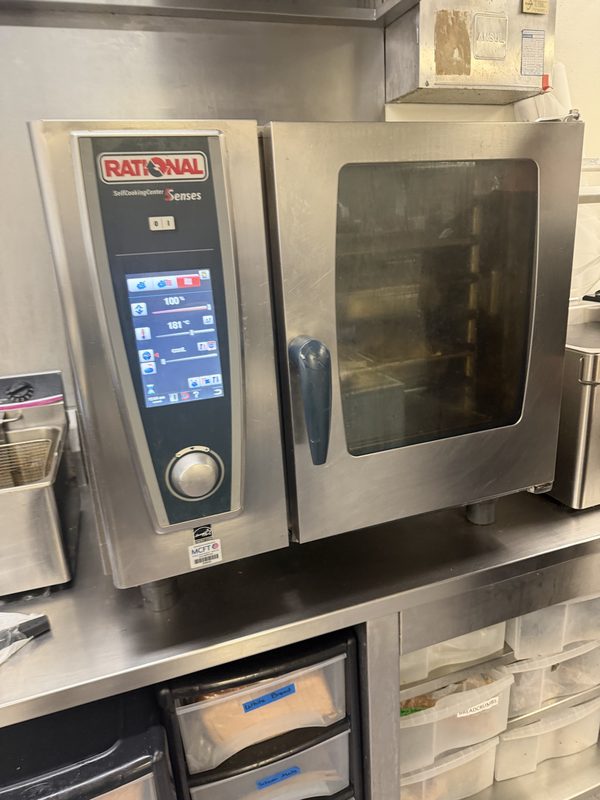 Rational SelfCookingCenter 5 Senses combi oven working in a commercial kitchen